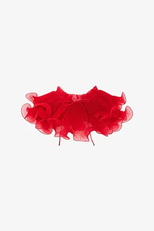 VALENTINO GARAVANI Womens Chiffon Pleated Silk Collar
