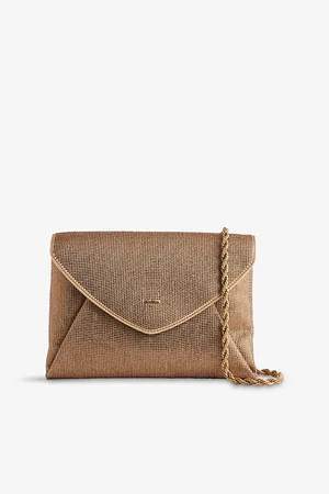 Max Mara Womens Rhinestone-Embellished Satin Clutch Bag