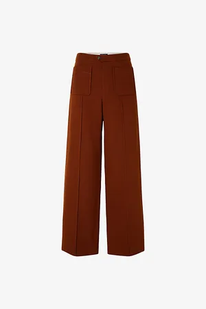 Soeur Womens Harry Wide-Leg High-Rise Cotton Trousers