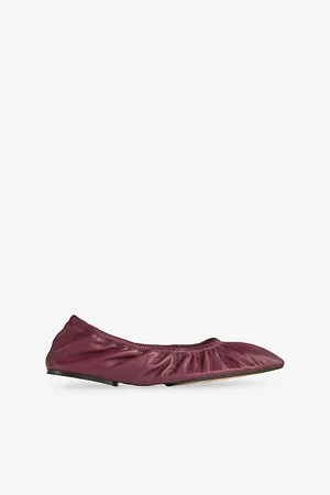 LK Bennett Womens Tayla Folded Leather Ballet Flats