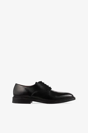 Sandro Mens Almond-Toe Leather Derby Shoes