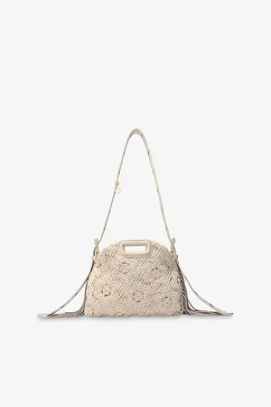 Maje Womens Floral Detachable-Strap Crochet Shoulder Bag
