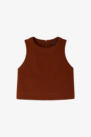 Soeur Womens Pampa Round-Neck Sleeveless Cotton Top