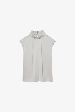 Reiss Womens Dania High-Neck Sleeveless Shell Top