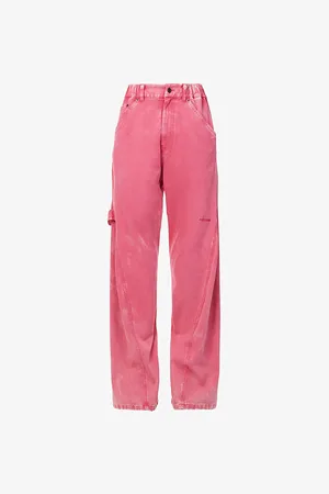 We11 Done Womens Washed Relaxed-Fit Straight-Leg Denim Jeans