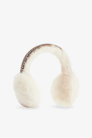 UGG Womens Tasman Contrast-Stitch Band Sheepskin Earmuffs