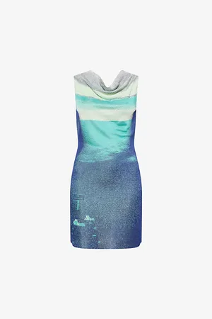 PH5 Womens Salvia Lake Sleeveless Rayon Knitted Mini Dress