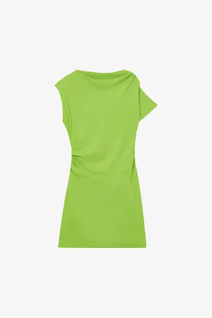 Reiss Womens Freya Asymmetric Ruched Woven Mini Dress