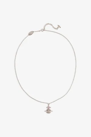 Vivienne Westwood Womens Tiziana Platinum-Plated Sterling-Silver and Cubic Zirconia Pendant Necklace