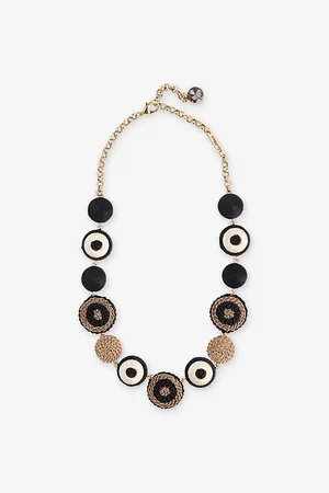 Max Mara Womens Adjustable Brand-Plaque Woven Necklace