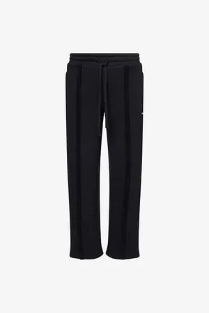 The Couture Club Mens Raw Seam Logo-Print Cotton Jogging Bottoms
