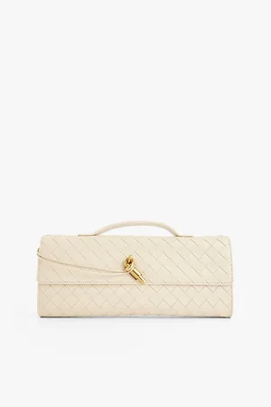 Bottega Veneta Womens Long Andiamo Intrecciato Leather Clutch Bag