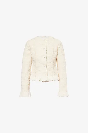 Jil Sander Womens Smocked Short Woven Jacket