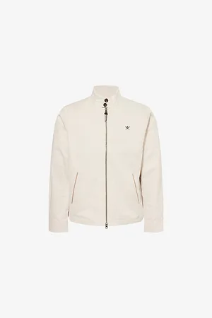 Hackett Mens Logo-Embroidered Regular-Fit Woven Harrington Jacket