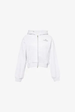The Couture Club Womens Pilates & Pinot Zip-Up Cotton-Blend Hoody