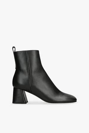 Lanvin Womens Square-Toe Leather Ankle Boots