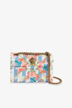 Kurt Geiger Womens Kensington Rhinestone Mini Satin Shoulder Bag