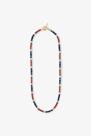 ZIMMERMANN Womens Mellow 12ct Yellow Gold-Plated Brass and Lapis, Jasper, Agate and Aquamarine Beaded Necklace