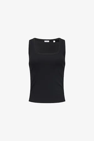 Burberry Womens Festival Check-Trim Stretch-Cotton Vest Top