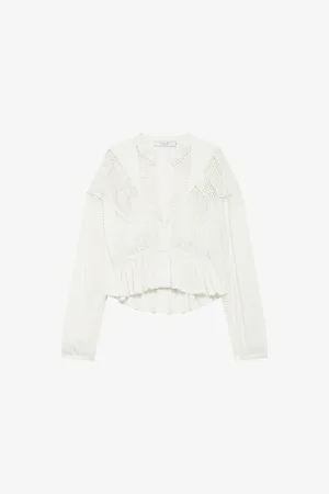 IRO Womens Rixi Embroidered Woven Blouse