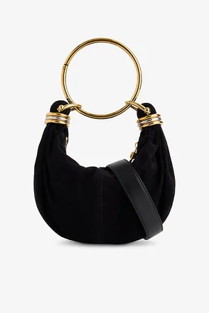 Chloé Womens Bracelet-Handle Mini Suede Handbag