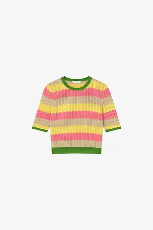 LK Bennett Womens Cinzia Patterned Cotton-Blend Top