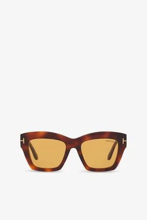 Tom Ford Womens Ft1191 Luna Rectangle-Frame Acetate Sunglasses