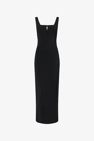 GALVAN Womens Freya Shoulder-Straps Knitted Dress