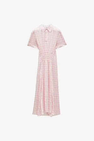 Loewe Womens Graphic-Print Short-Sleeve Silk Midi Dress