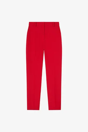 LK Bennett Womens Mariner Cigarette-Leg High-Rise Woven Trousers