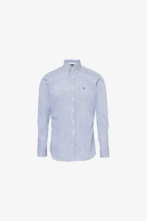 Hackett Mens Bengal Stripe Tailored-Fit Cotton Shirt
