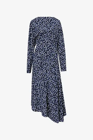 Proenza Schouler Womens Alina Floral-Print Silk-Blend Midi Dress