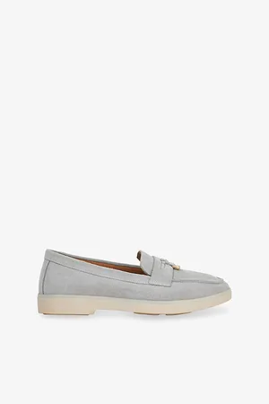 Dune Womens Grinning Charm-Detail Suede Loafers