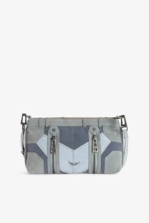 Zadig & Voltaire Womens Sunny Logo-Embellished Patchword Denim Shoulder Bag
