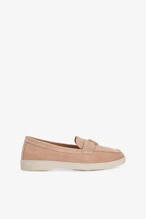 Dune Womens Grinning Charm-Detail Suede Loafers