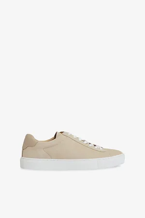 Reiss Mens Nubuck Leather Low-Top Trainers