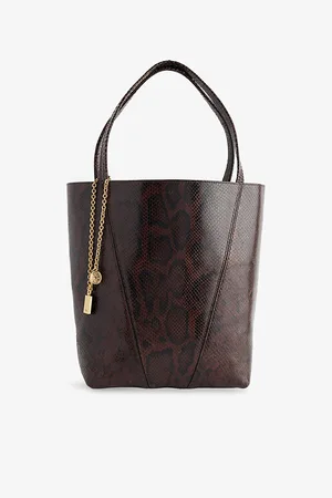 Chloé Womens Spin Python-Effect Leather Tote Bag