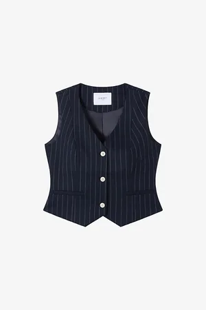 LK Bennett Womens Bella Pinstripe Woven Waistcoat