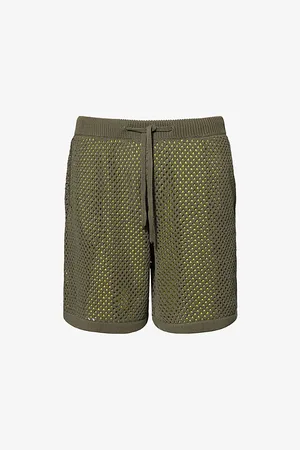 Kenzo Mens Drawstring-Waist Mesh-Knit Cotton Bermuda Shorts
