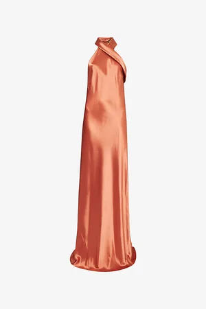 GALVAN Womens Pandora Halterneck Woven Gown