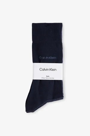 Calvin Klein Mens Brand-Print Pack Of Three Cotton-Blend Socks