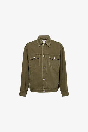 Bottega Veneta Mens Spread-Collar Regular-Fit Denim Jacket
