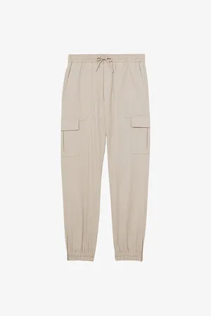 Reiss Mens Relaxed-Fit Tapered-Leg Stretch-Jersey Cargo Trousers