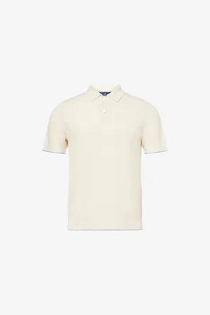 Hackett Mens Contrast-Trim Knitted Cotton Polo Shirt