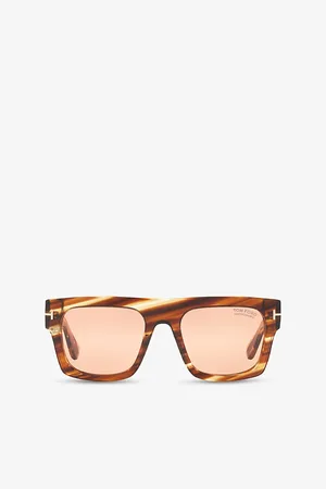 Tom Ford Tr001917 Fausto Square-Frame Tortoise Acetate Sunglasses