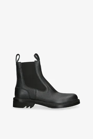 DRIES VAN NOTEN Mens Round-Toe Grained-Leather Chelsea Boots