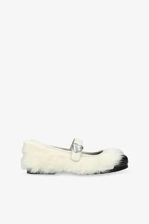 UGG Womens Ambush Faux-Fur and Leather Mary-Jane Shoes