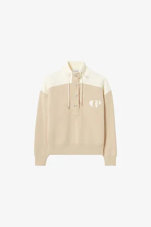 Claudie Pierlot Womens Logo-Embroidered Zip-Up Chunky-Knit Woven Jumper