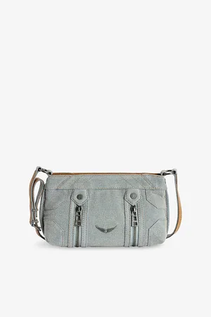 Zadig & Voltaire Womens Sunny Mood Logo-Embellished Patchword Denim Shoulder Bag