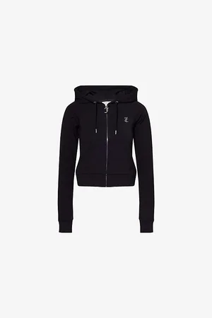 Juicy Couture Womens Ola Rhinestone-Text Jersey Hoody